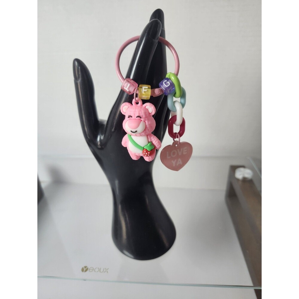 Bear Keychain Happy Bear Bag Charm Key ring Charm New